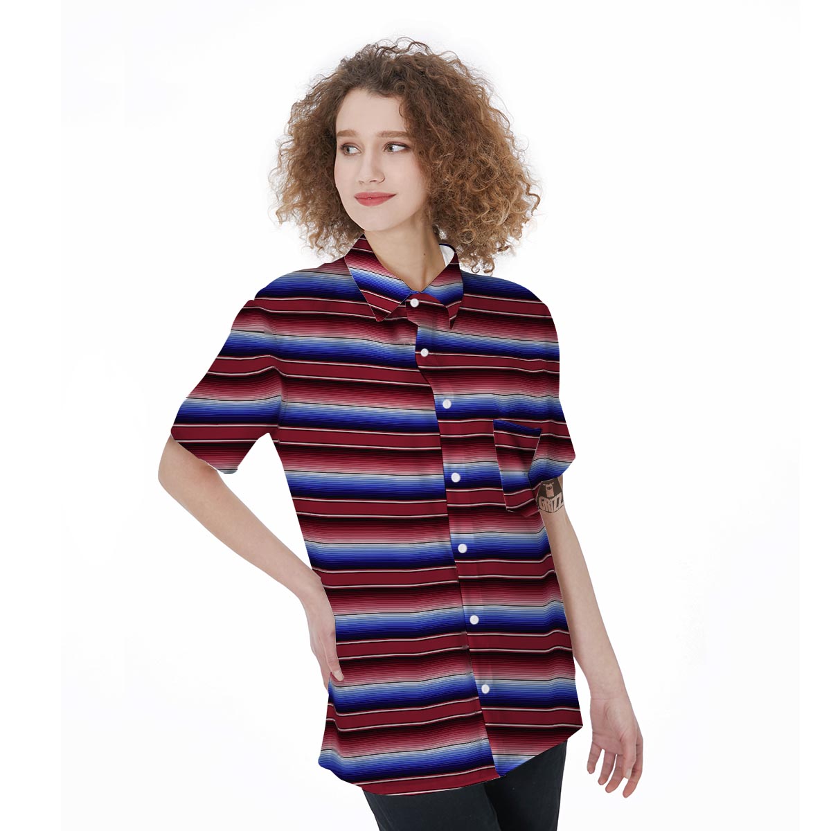 Mexican Baja Print Women's Short Sleeve Shirts-grizzshop
