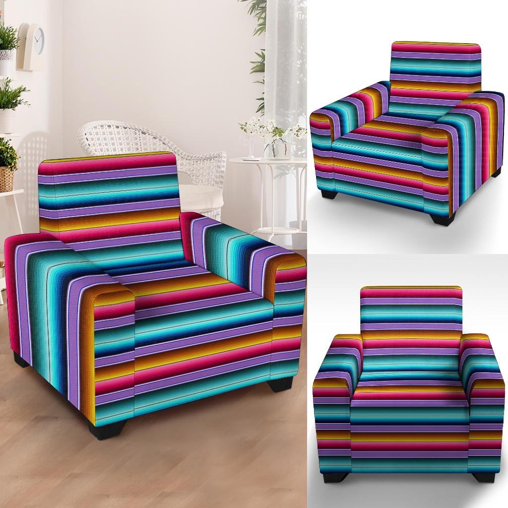 Mexican Baja Serape Armchair Cover-grizzshop