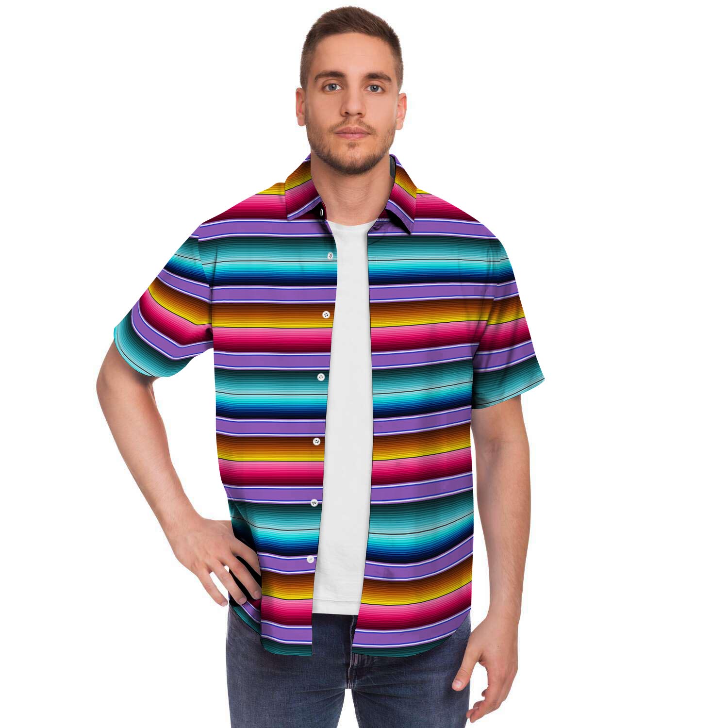 Mexican Baja Serape Men's Short Sleeve Shirt-grizzshop