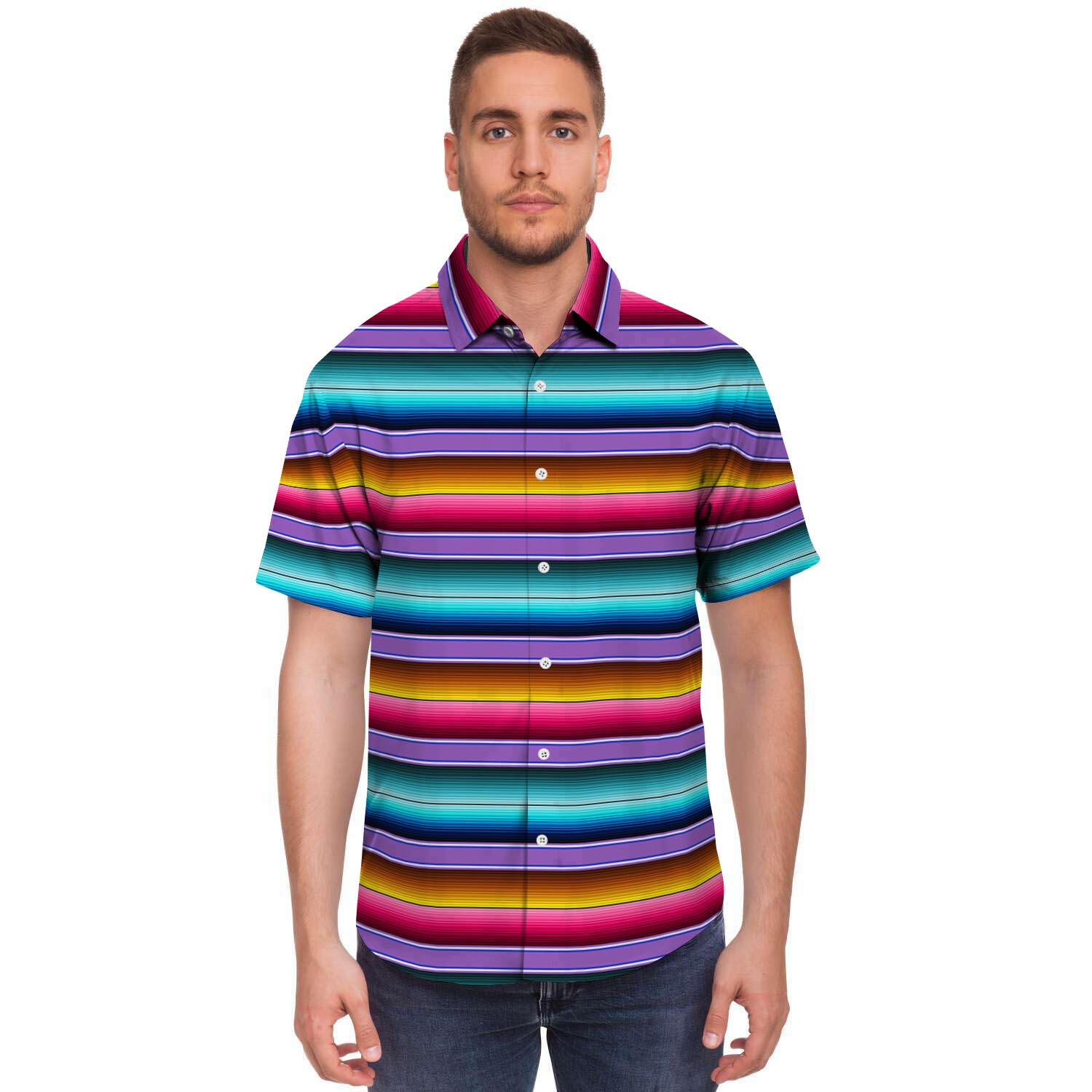 Mexican Baja Serape Men's Short Sleeve Shirt-grizzshop
