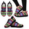 Mexican Blanket Baja Serape Pattern Print Black Sneaker Shoes For Men Women-grizzshop