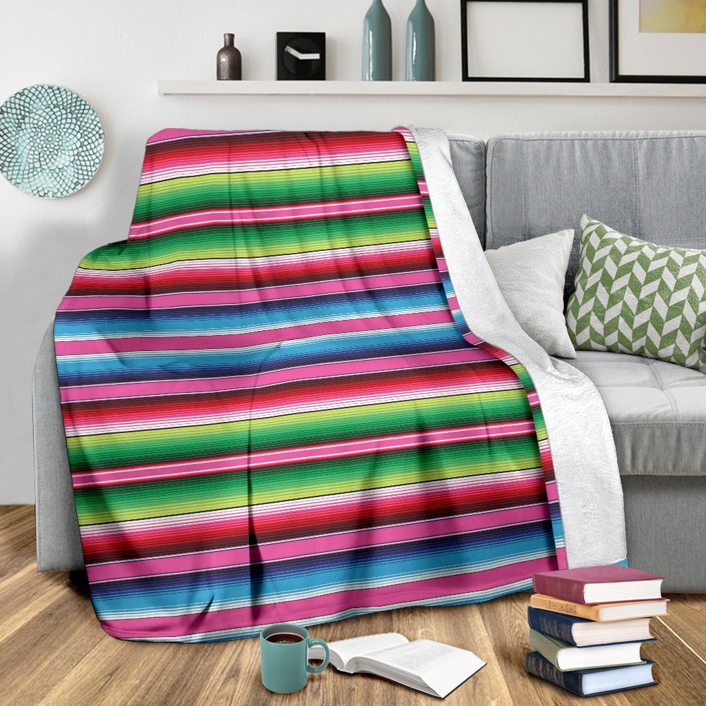 Mexican Blanket Baja Serape Pattern Print Blanket-grizzshop