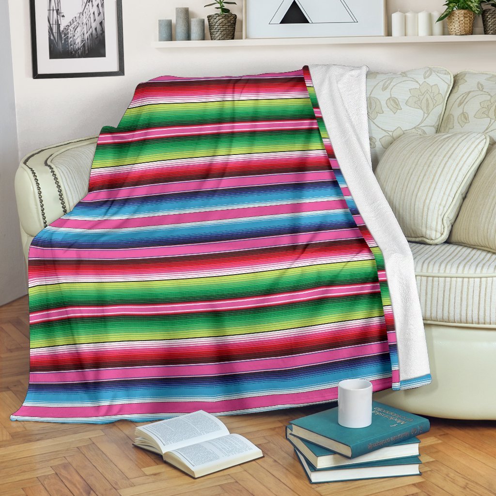 Mexican Blanket Baja Serape Pattern Print Blanket-grizzshop