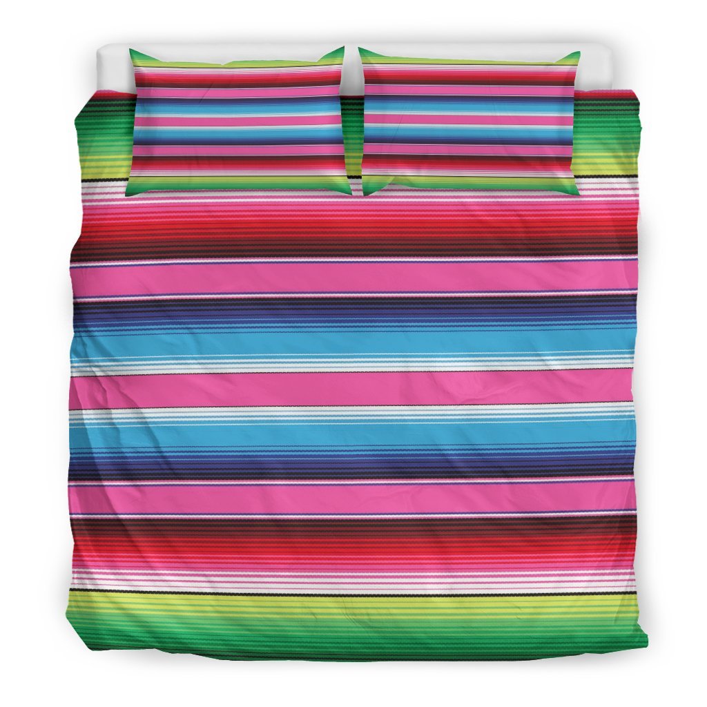 Mexican Blanket Baja Serape Pattern Print Duvet Cover Bedding Set-grizzshop