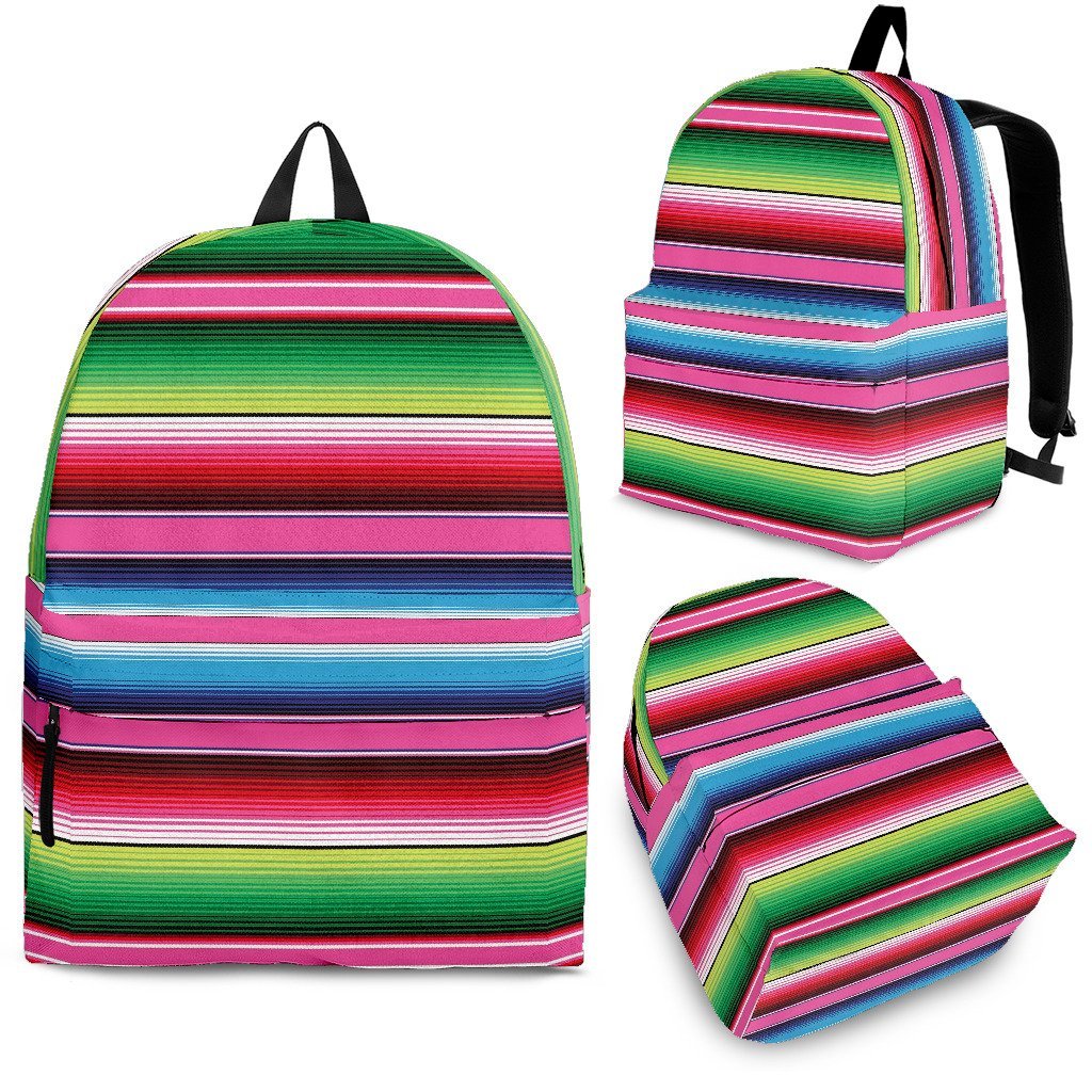 Mexican Blanket Baja Serape Pattern Print Premium Backpack-grizzshop