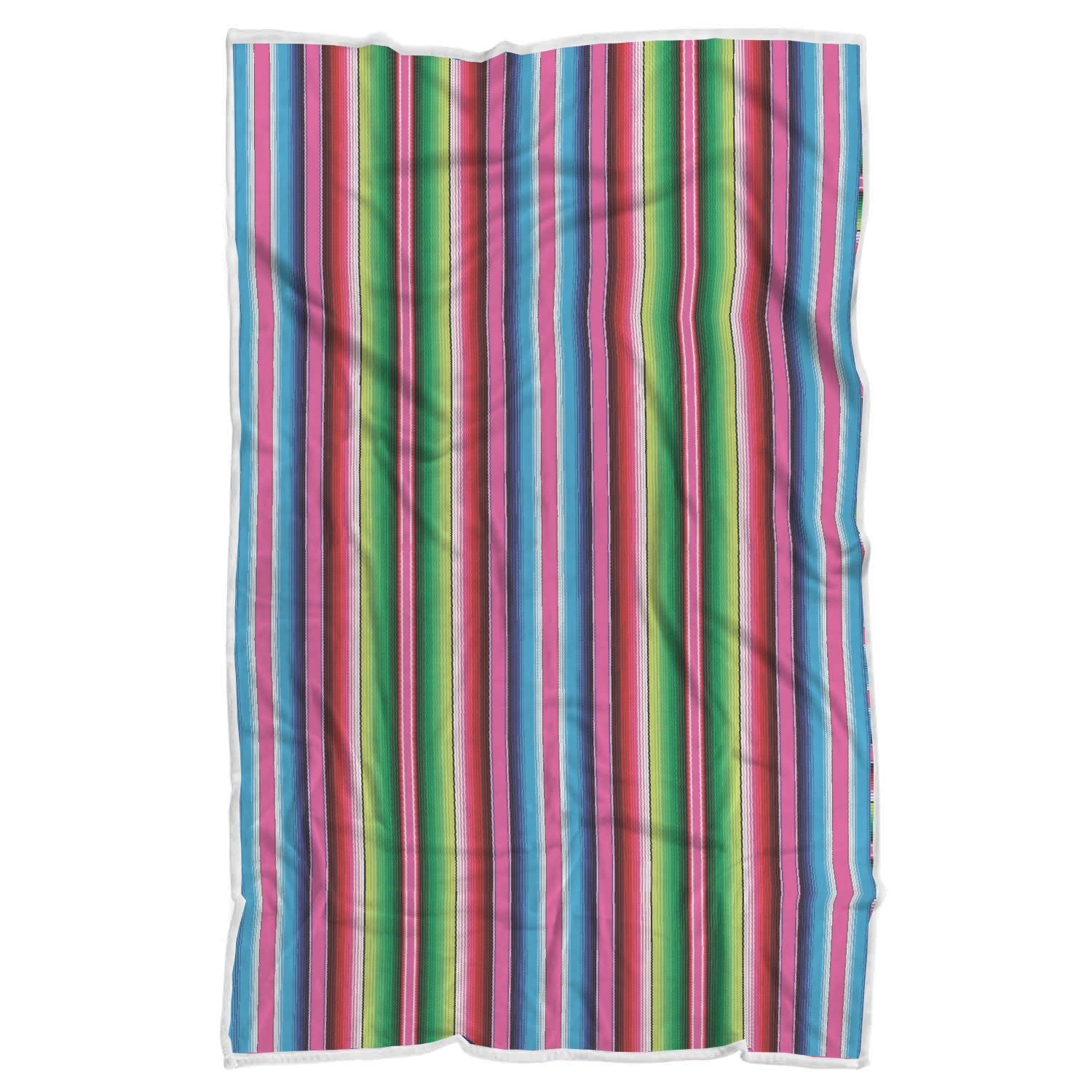 Mexican Blanket Baja Serape Pattern Print Throw Blanket-grizzshop