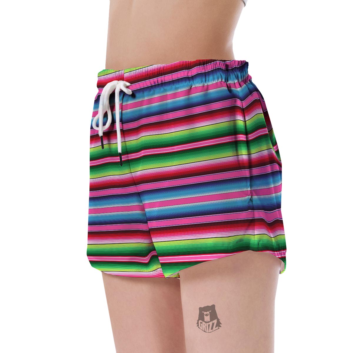 Mexican Blanket Baja Serape Pattern Print Women's Shorts-grizzshop