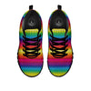 Mexican Rainbow Knitted Print Pattern Black Sneaker-grizzshop