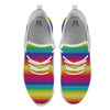 Mexican Rainbow Knitted Print Pattern White Athletic Shoes-grizzshop