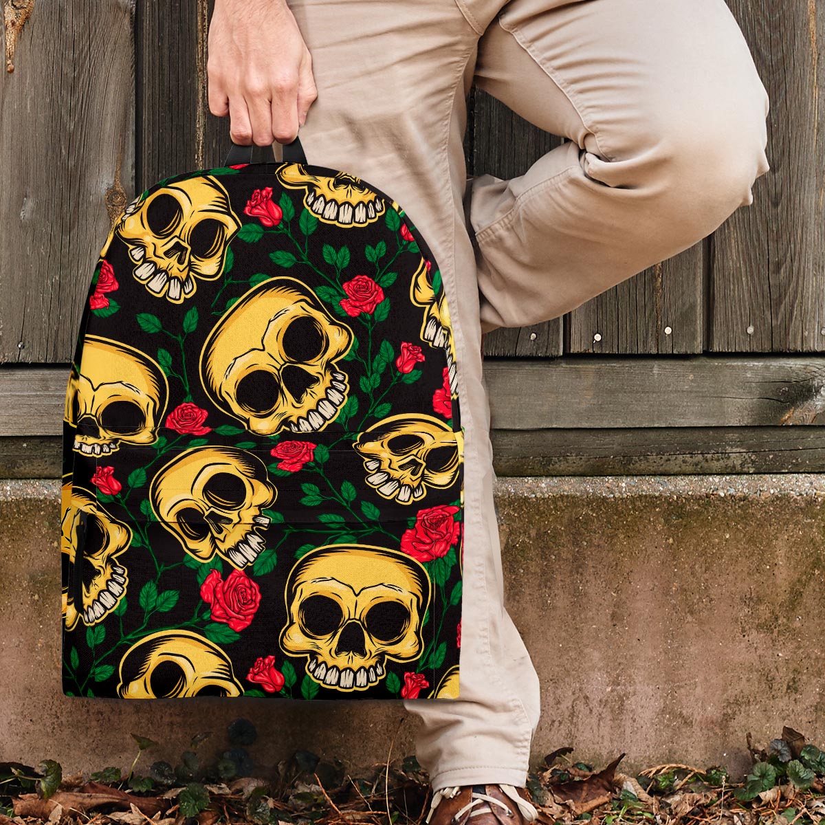 Mexican Rose Skull Backpack-grizzshop