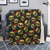 Mexican Rose Skull Blanket-grizzshop