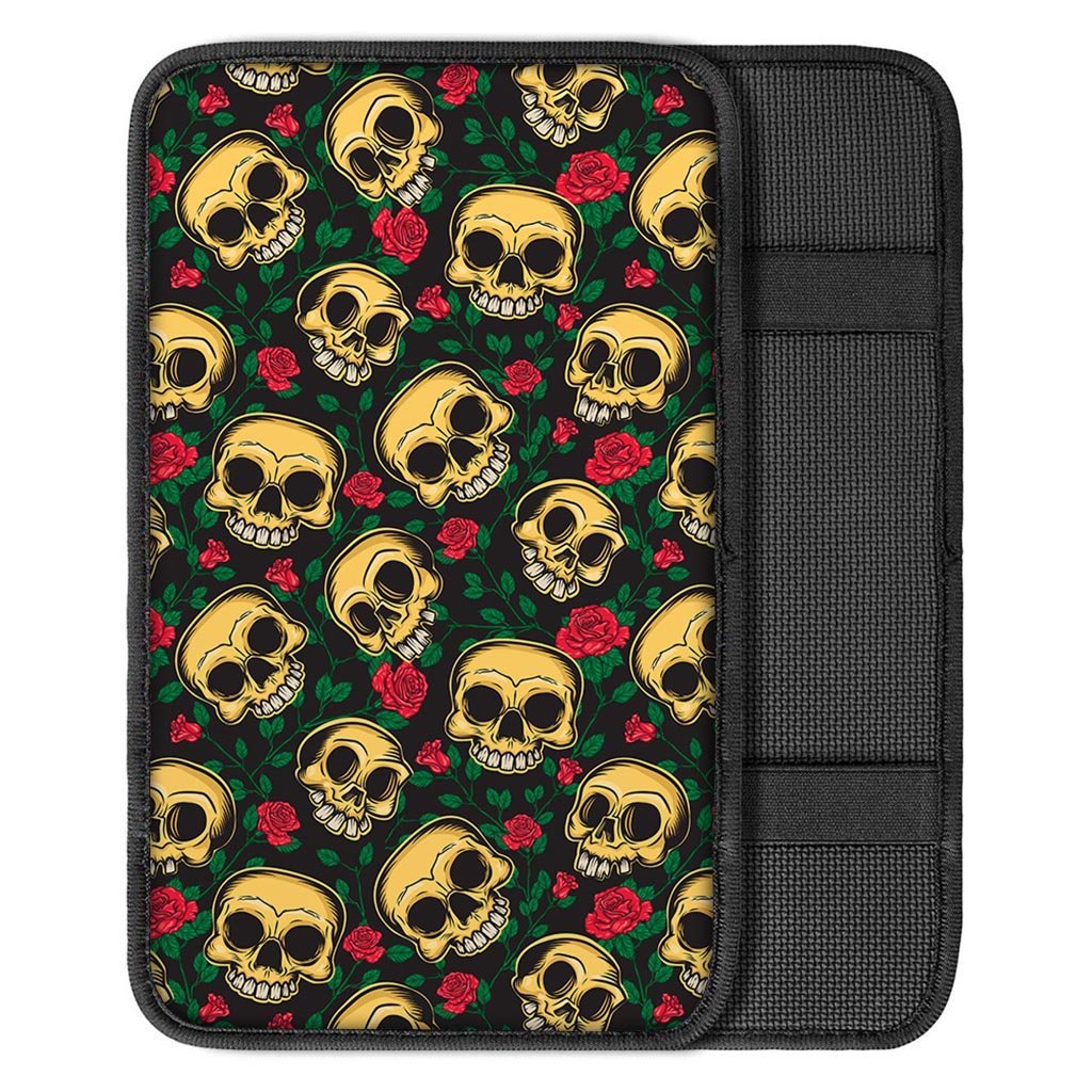 Mexican Rose Skull Car Console Cover-grizzshop