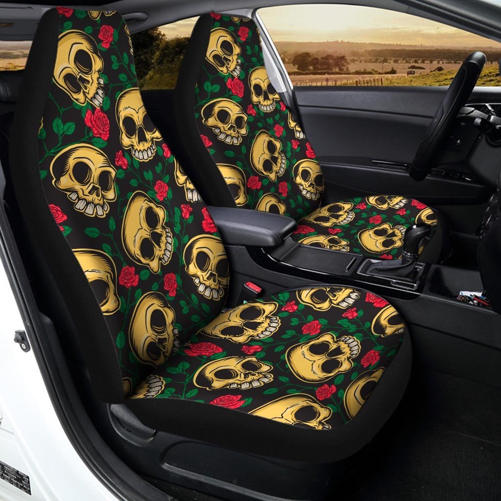 Mexican Rose Skull Car Seat Covers-grizzshop