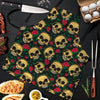 Mexican Rose Skull Men's Apron-grizzshop