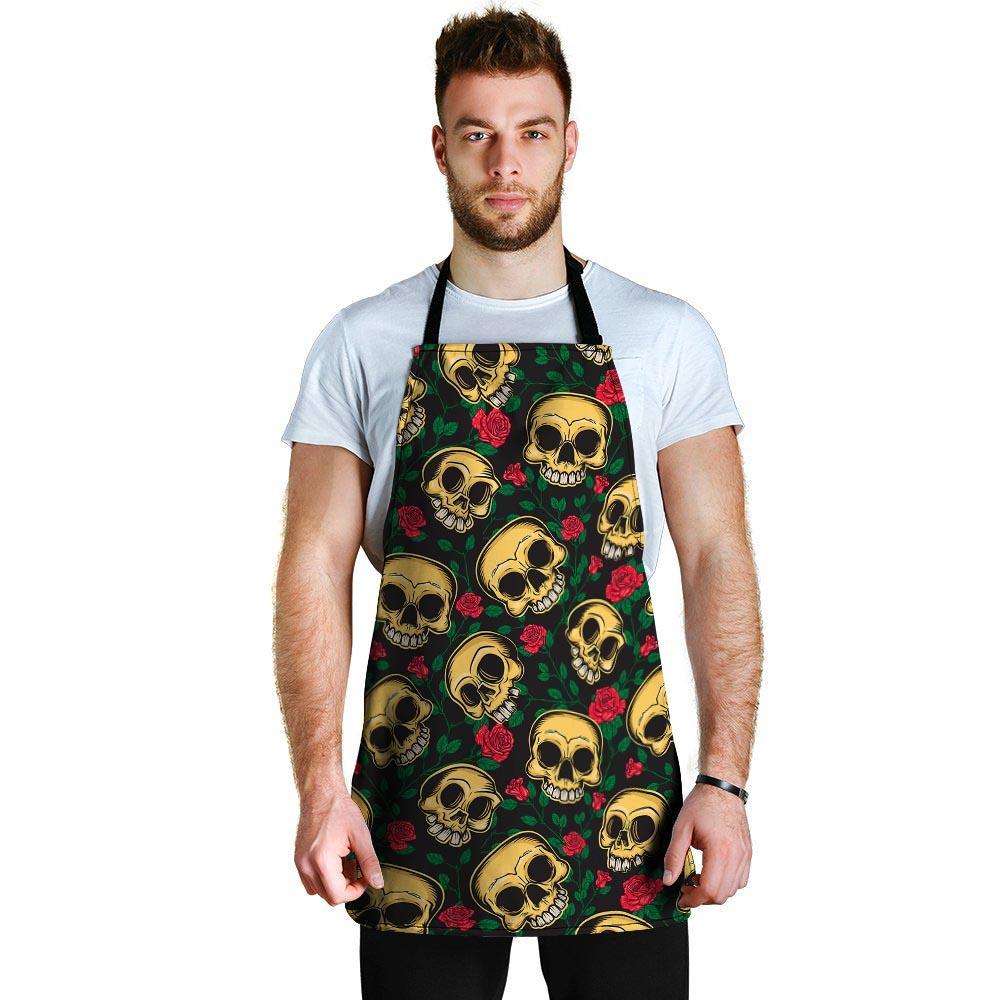 Mexican Rose Skull Men's Apron-grizzshop