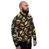 Mexican Rose Skull Men's Bomber Jacket-grizzshop