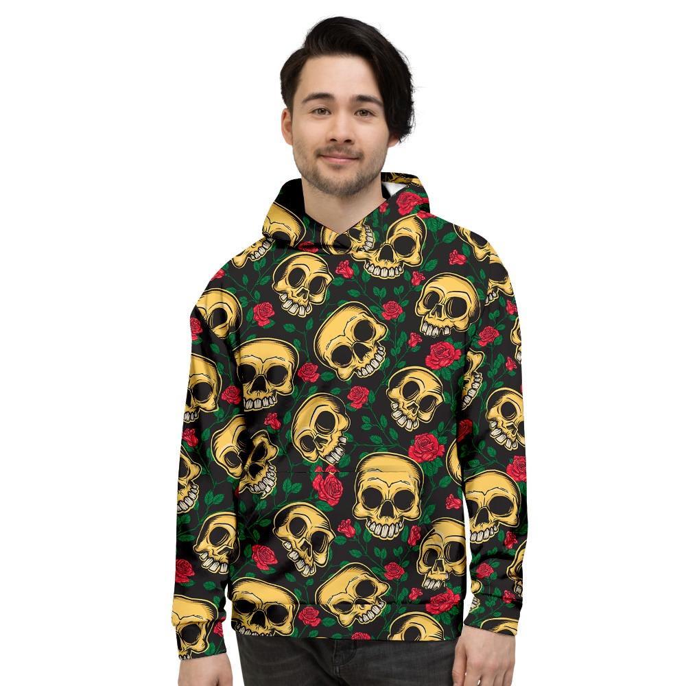 Mexican Rose Skull Men's Hoodie-grizzshop