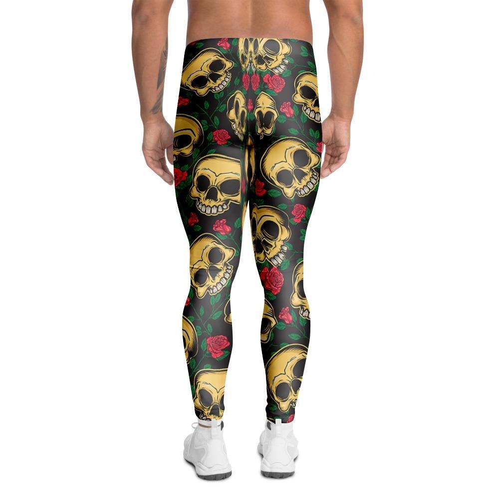 Mexican Rose Skull Men's Leggings-grizzshop