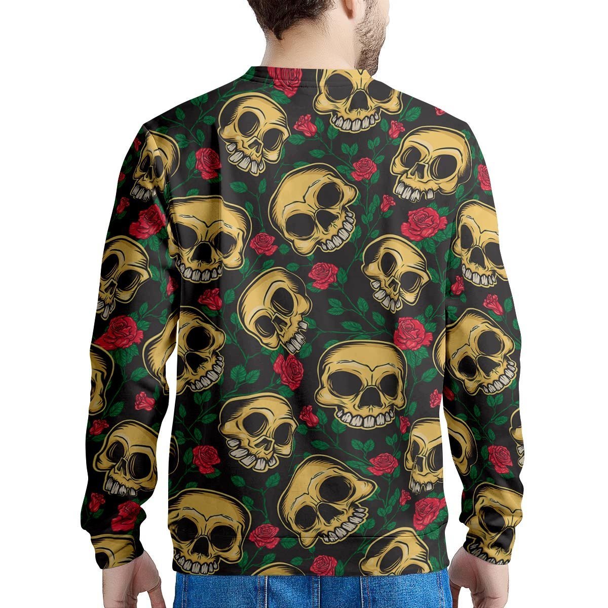 Mexican Rose Skull Men's Sweatshirt-grizzshop