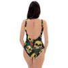 Mexican Rose Skull One Piece Swimsuite-grizzshop