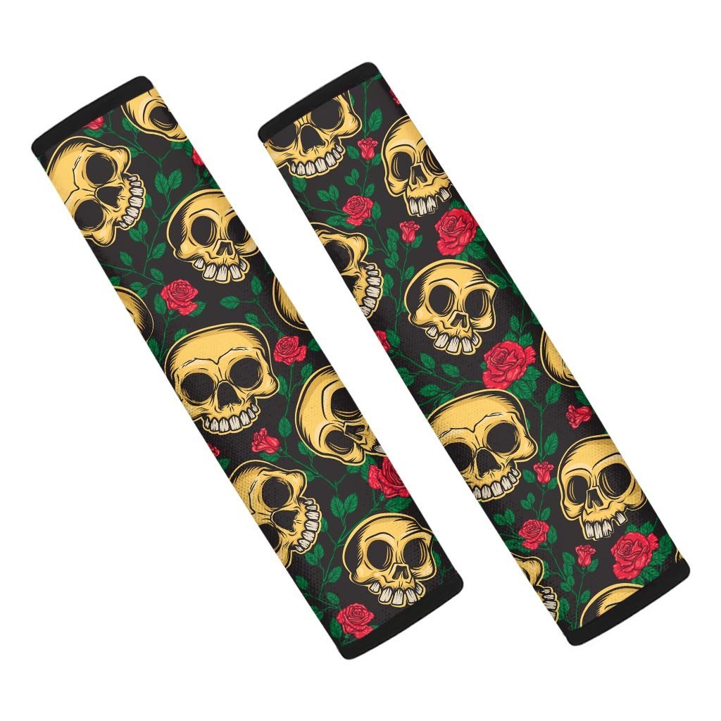 Mexican Rose Skull Seat Belt Cover-grizzshop