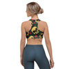 Mexican Rose Skull Sports Bra-grizzshop