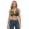 Mexican Rose Skull Sports Bra-grizzshop