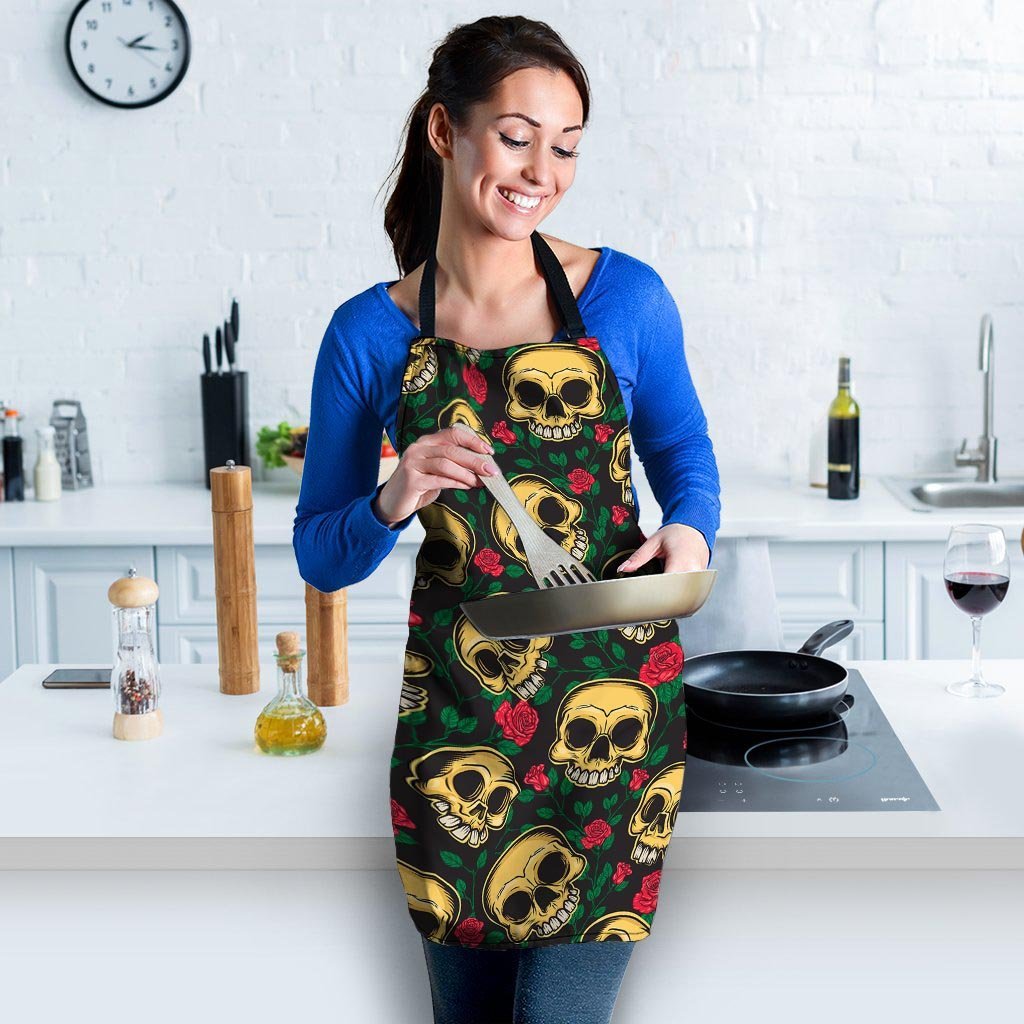 Mexican Rose Skull Women's Apron-grizzshop