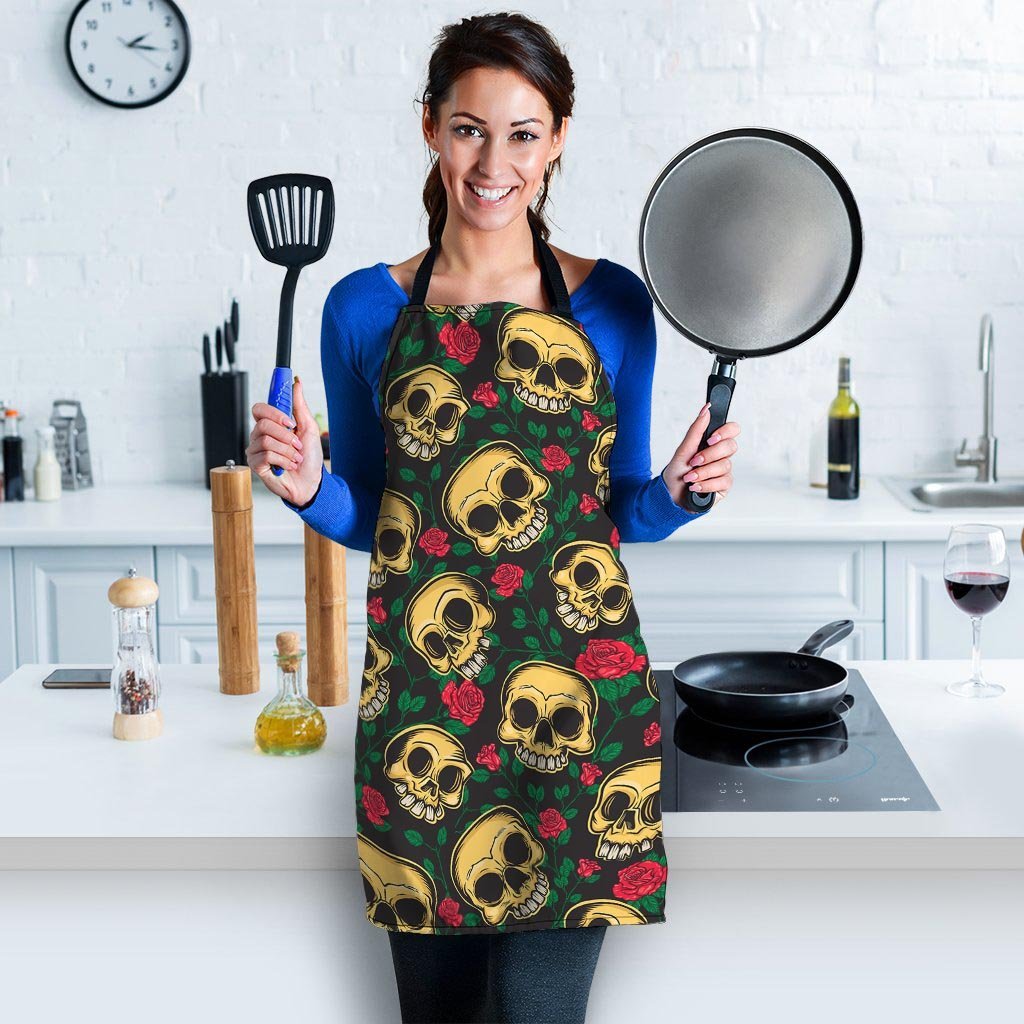 Mexican Rose Skull Women's Apron-grizzshop