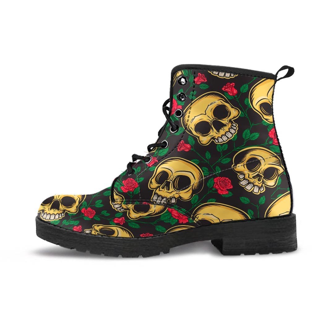 Mexican Rose Skull Women's Boots-grizzshop