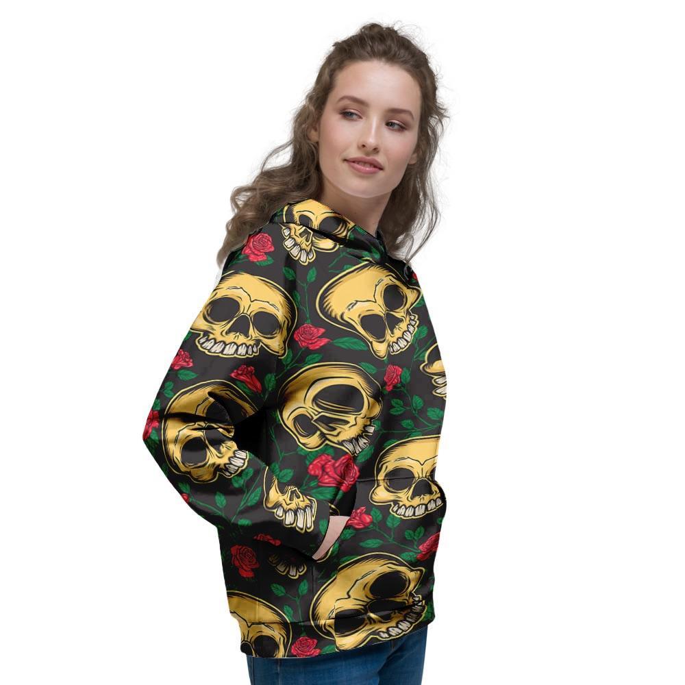 Mexican Rose Skull Women's Hoodie-grizzshop