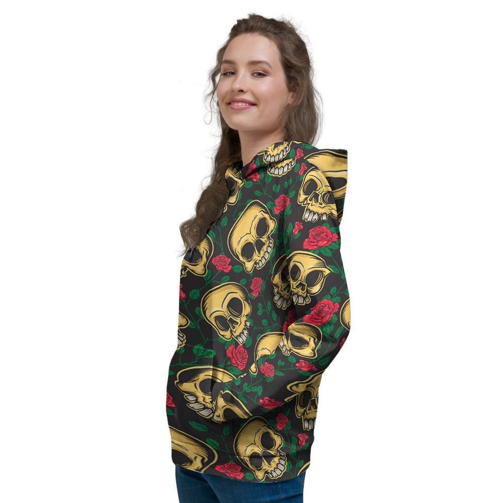 Mexican Rose Skull Women's Hoodie-grizzshop