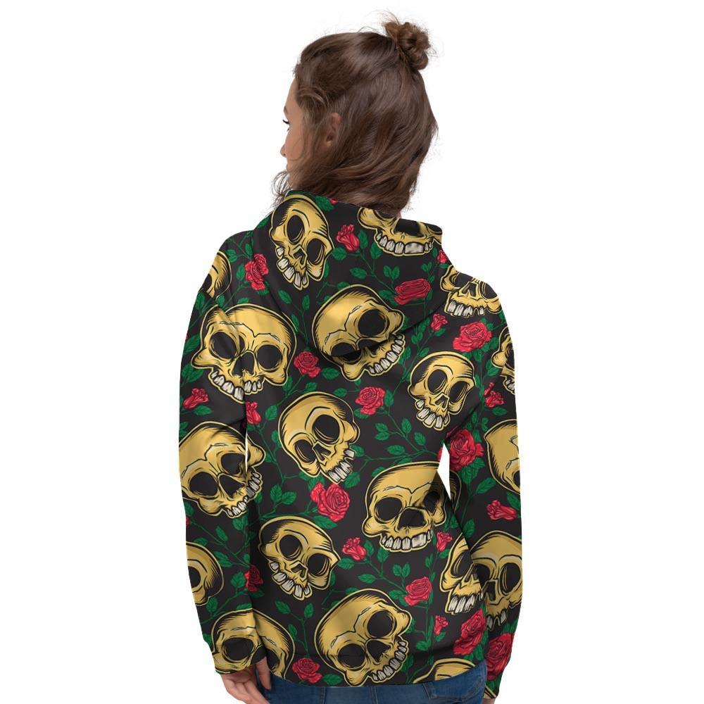 Mexican Rose Skull Women's Hoodie-grizzshop