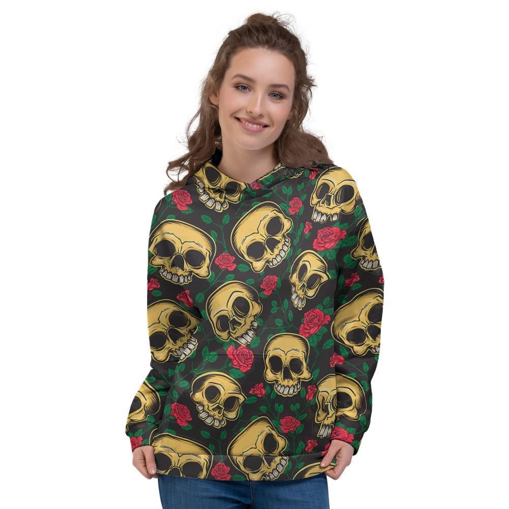 Mexican Rose Skull Women's Hoodie-grizzshop