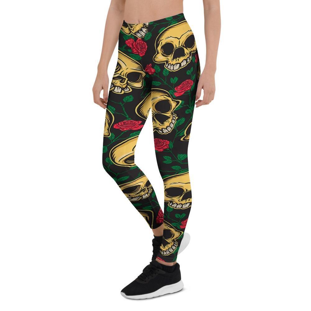 Mexican Rose Skull Women's Leggings-grizzshop