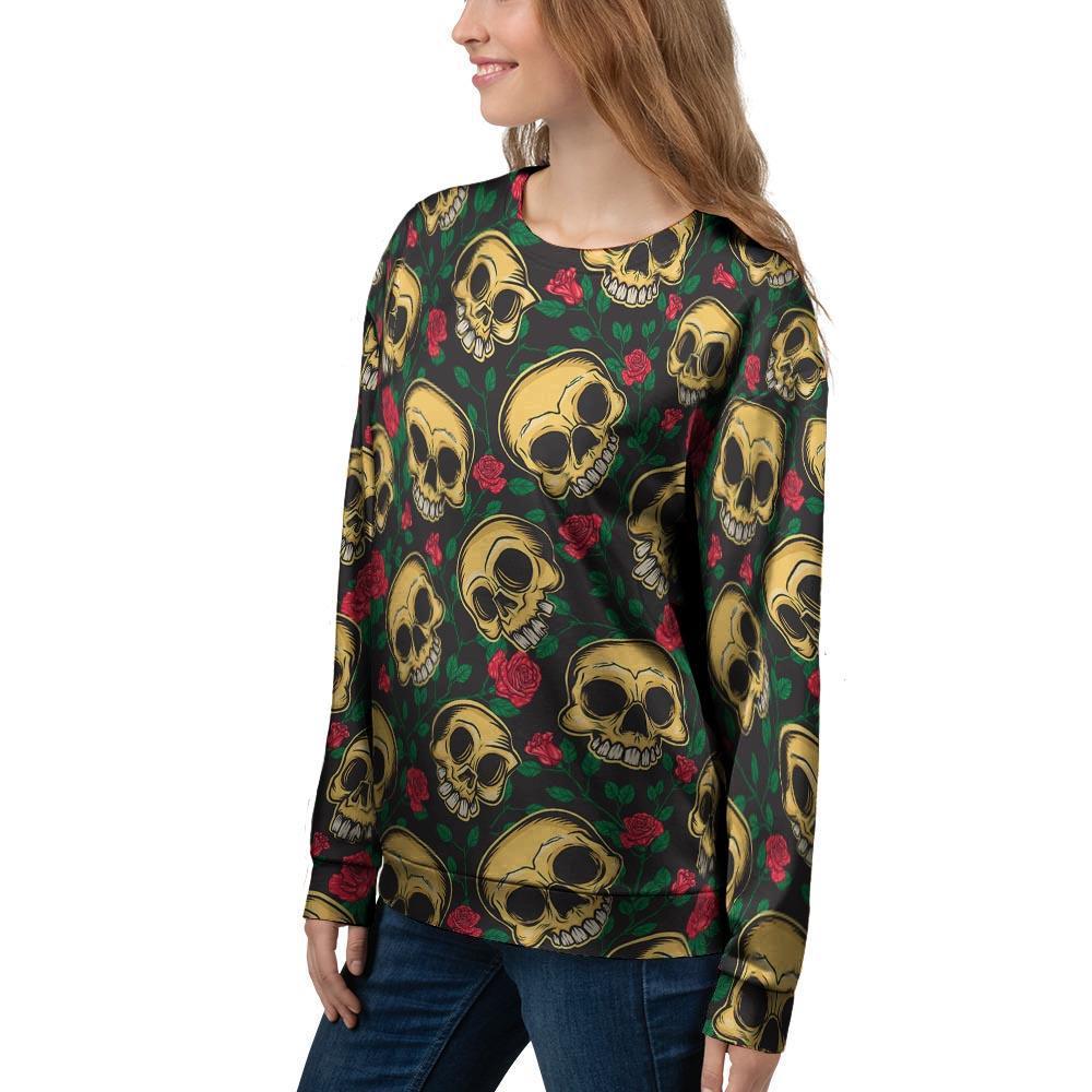 Mexican Rose Skull Women's Sweatshirt-grizzshop