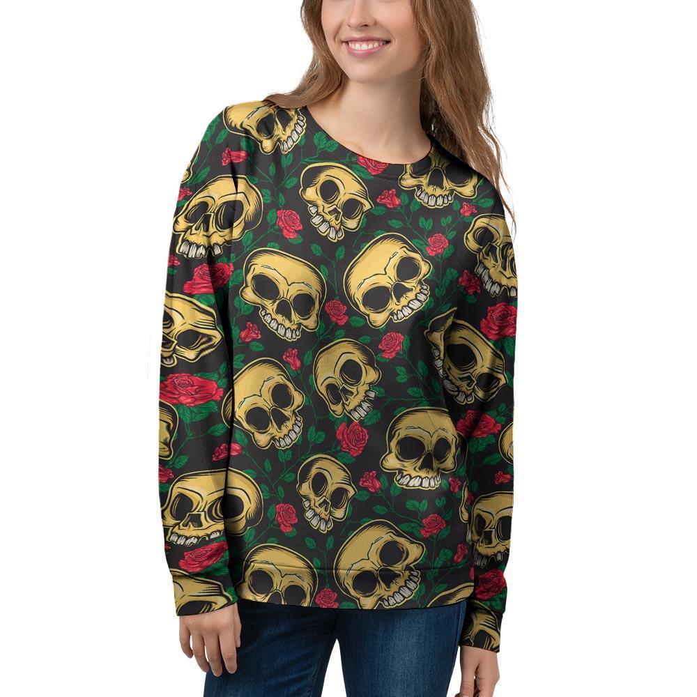 Mexican Rose Skull Women's Sweatshirt-grizzshop