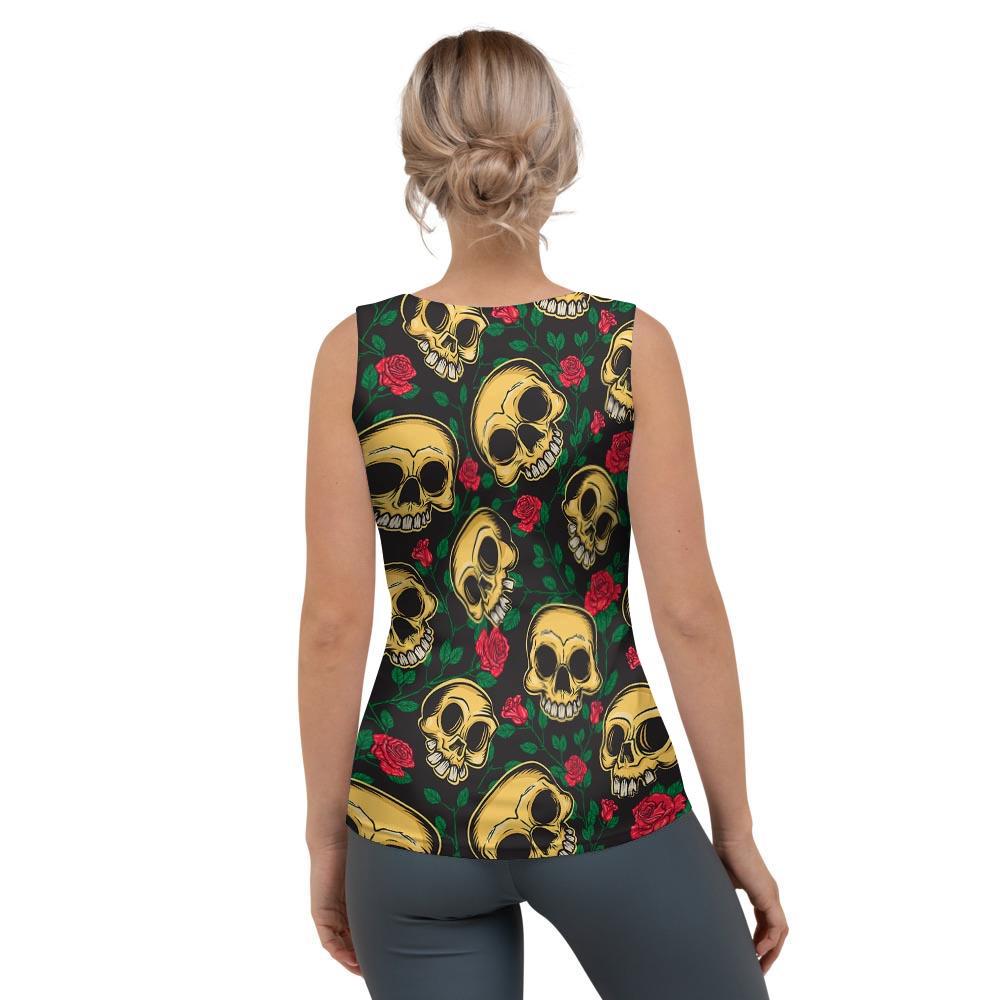 Mexican Rose Skull Women's Tank Top-grizzshop