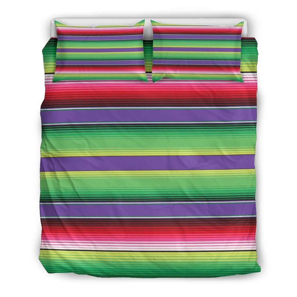 Mexican Serape Blanket Baja Pattern Print Duvet Cover Bedding Set-grizzshop