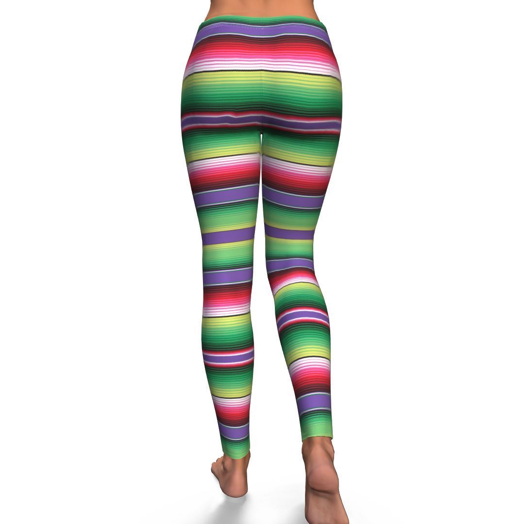 Mexican Serape Blanket Baja Pattern Print Pattern Women Leggings-grizzshop