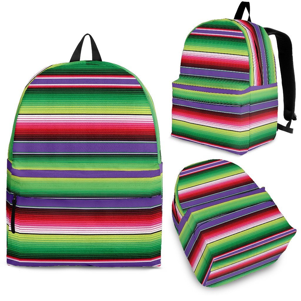 Mexican Serape Blanket Baja Pattern Print Premium Backpack-grizzshop