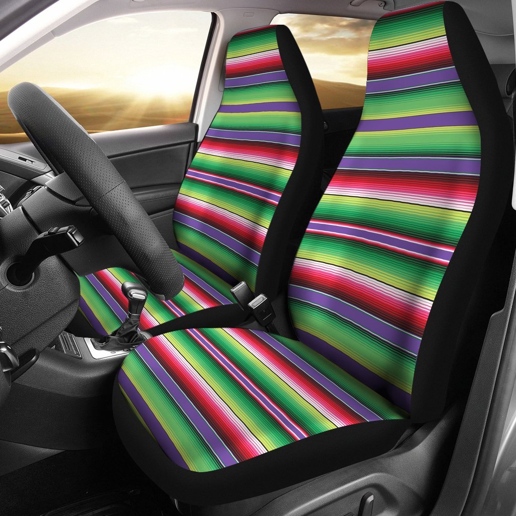 Mexican Serape Blanket Baja Pattern Print Universal Fit Car Seat Cover-grizzshop