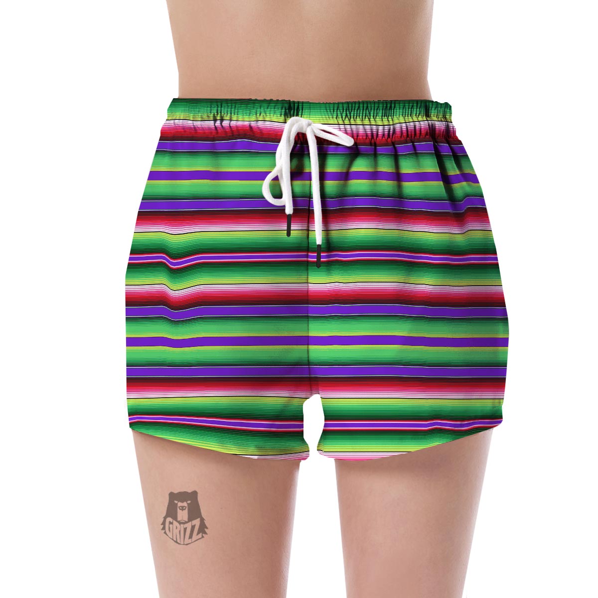 Mexican Serape Blanket Baja Pattern Print Women's Shorts-grizzshop