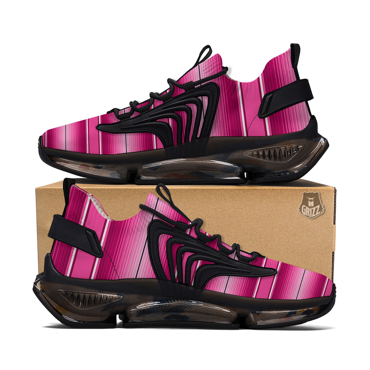 Mexican Serape Pink Print Black Gym Shoes-grizzshop