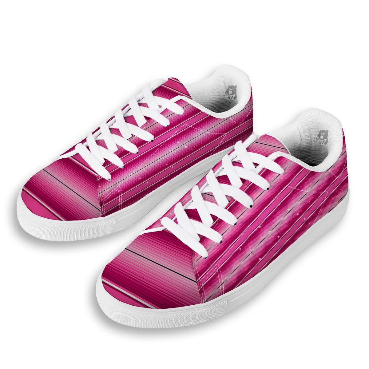 Mexican Serape Pink Print White Low Top Sneakers-grizzshop