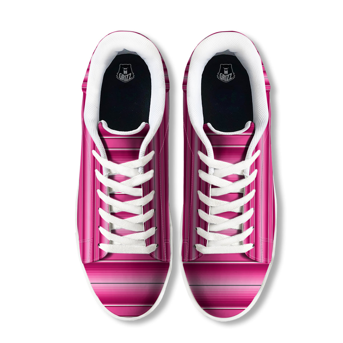 Mexican Serape Pink Print White Low Top Sneakers-grizzshop
