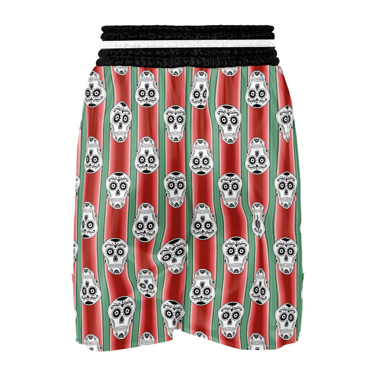 Mexican Serape Sugar Skull Print Pattern Boxing Shorts-grizzshop