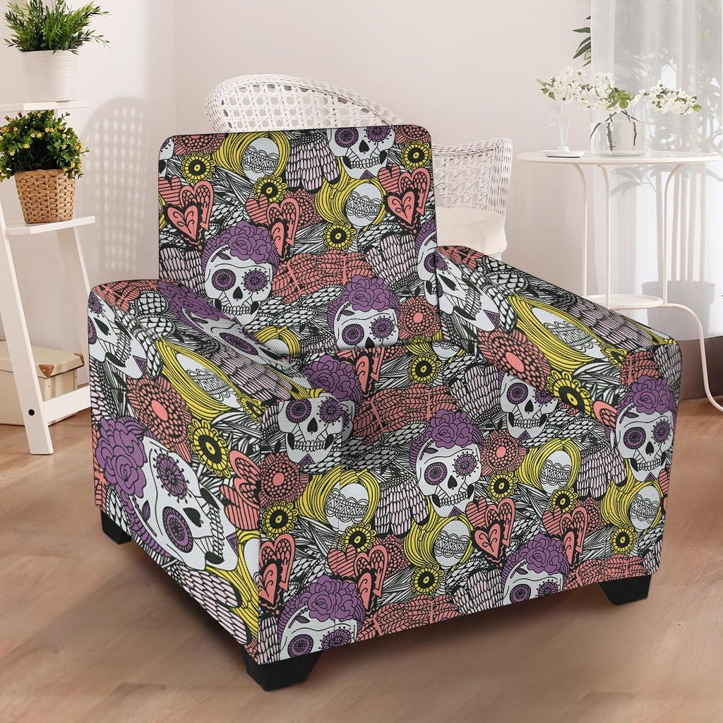 Mexican Skull Armchair Cover-grizzshop