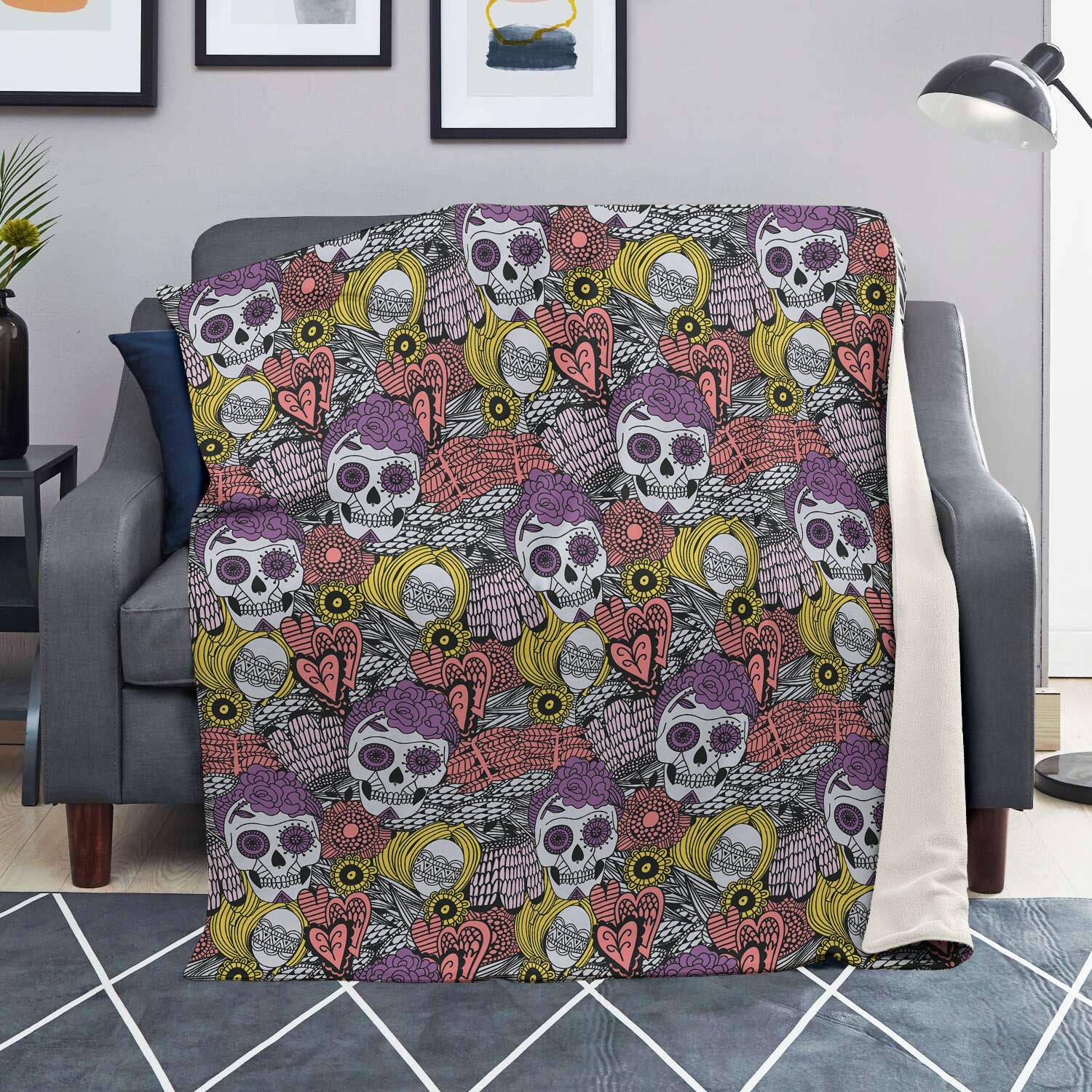 Mexican Skull Blanket-grizzshop