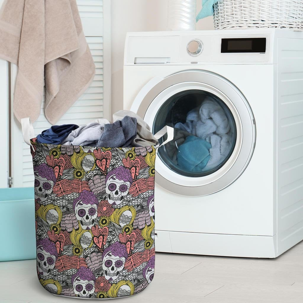 Mexican Skull Laundry Basket-grizzshop